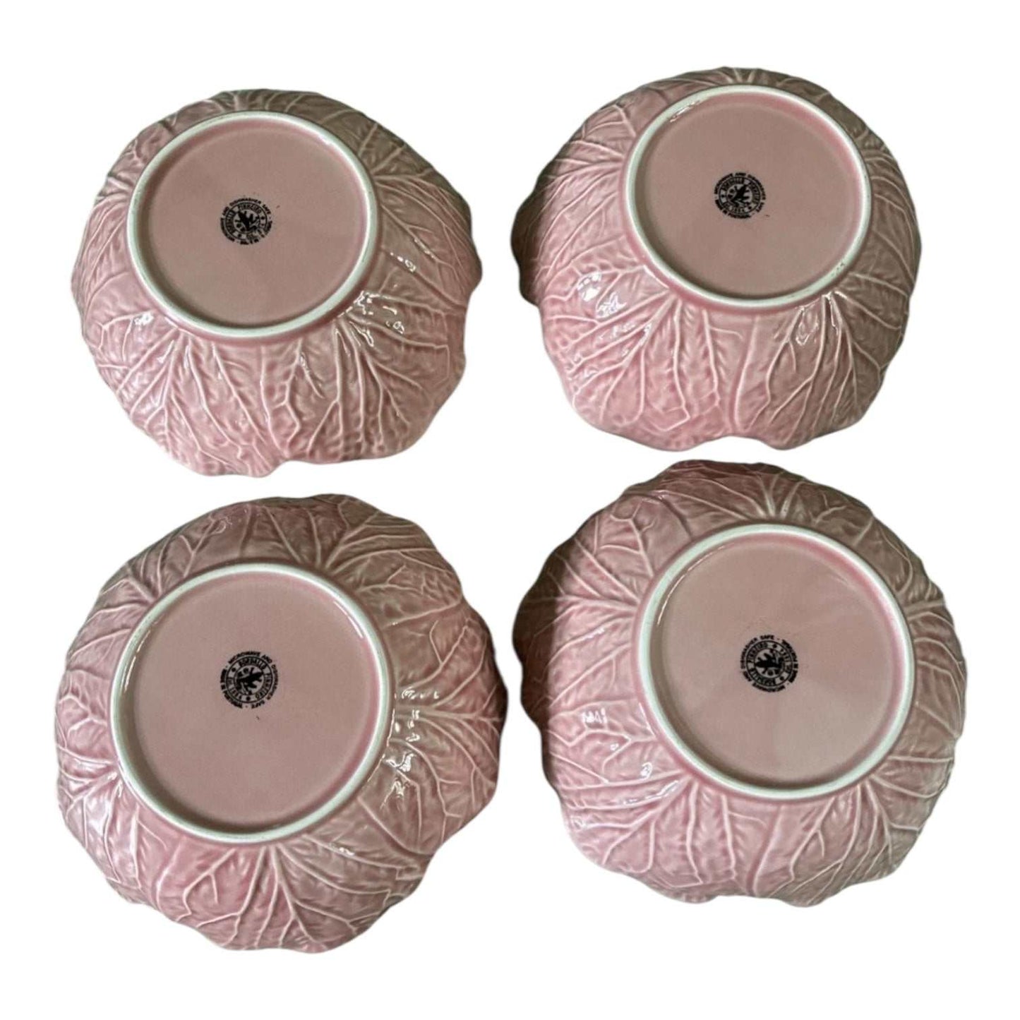 Bordallo Pinheiro Pink Cabbage Leaf Bowls – Set of 4 (6.75”)