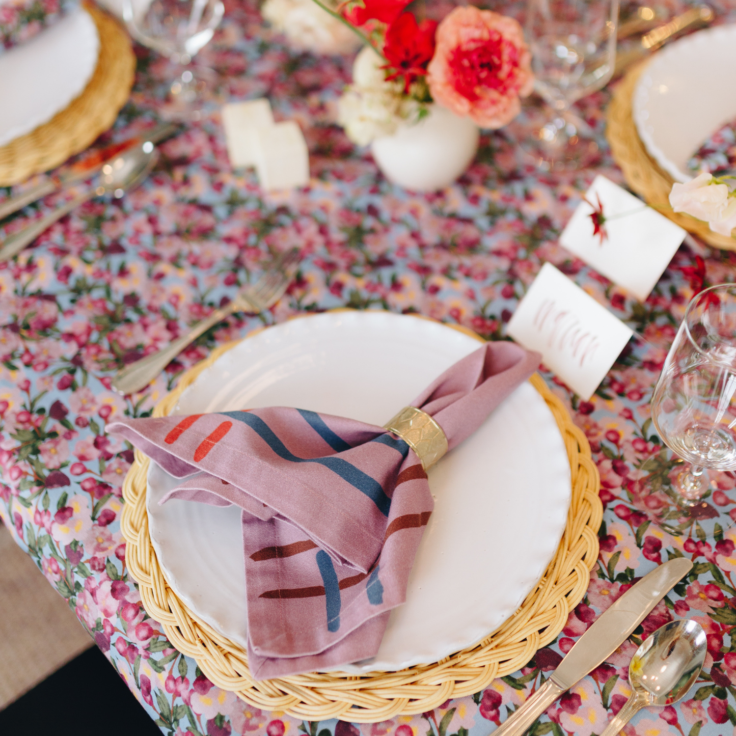 Modern Stripe Cotton Napkins – Set of 6