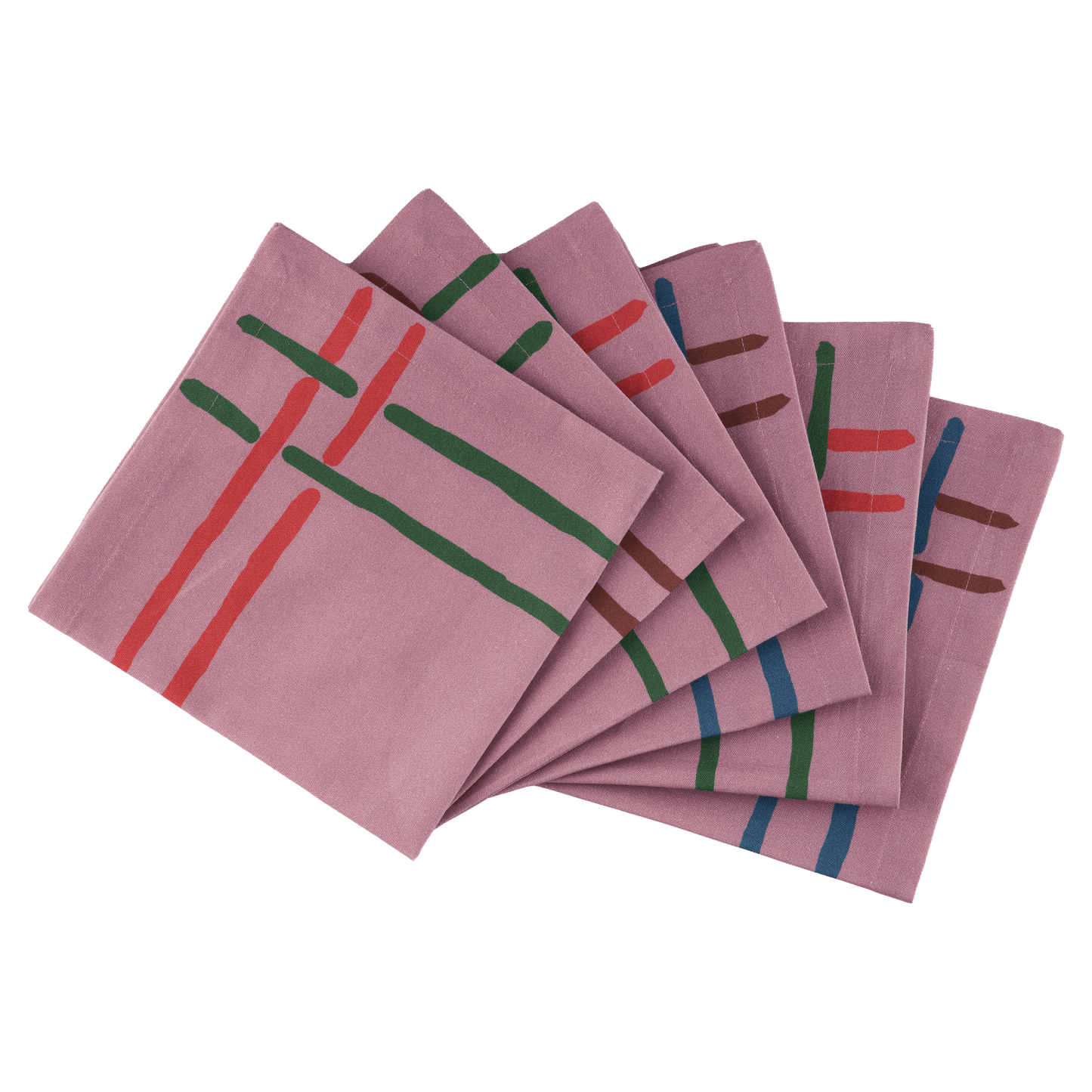 Modern Stripe Cotton Napkins – Set of 6