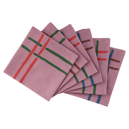 Modern Stripe Cotton Napkins – Set of 6