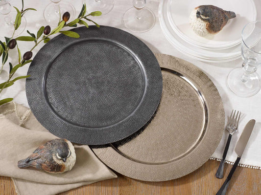 Graphite Hammered Charger Plate