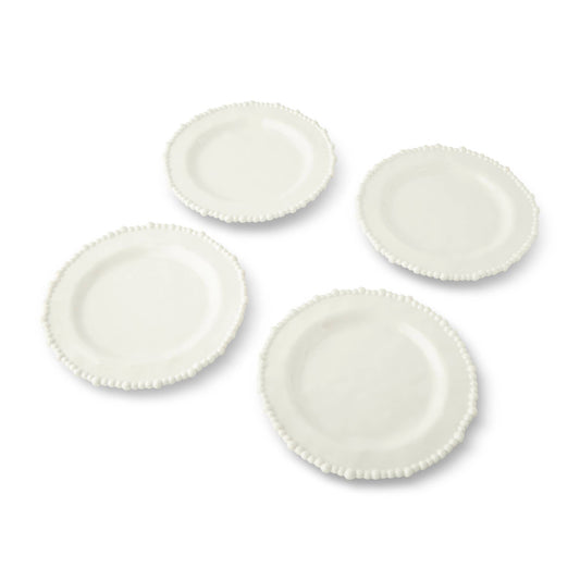 Melamine 4pk 10.5'' Beaded Edge Dinner Plate - White