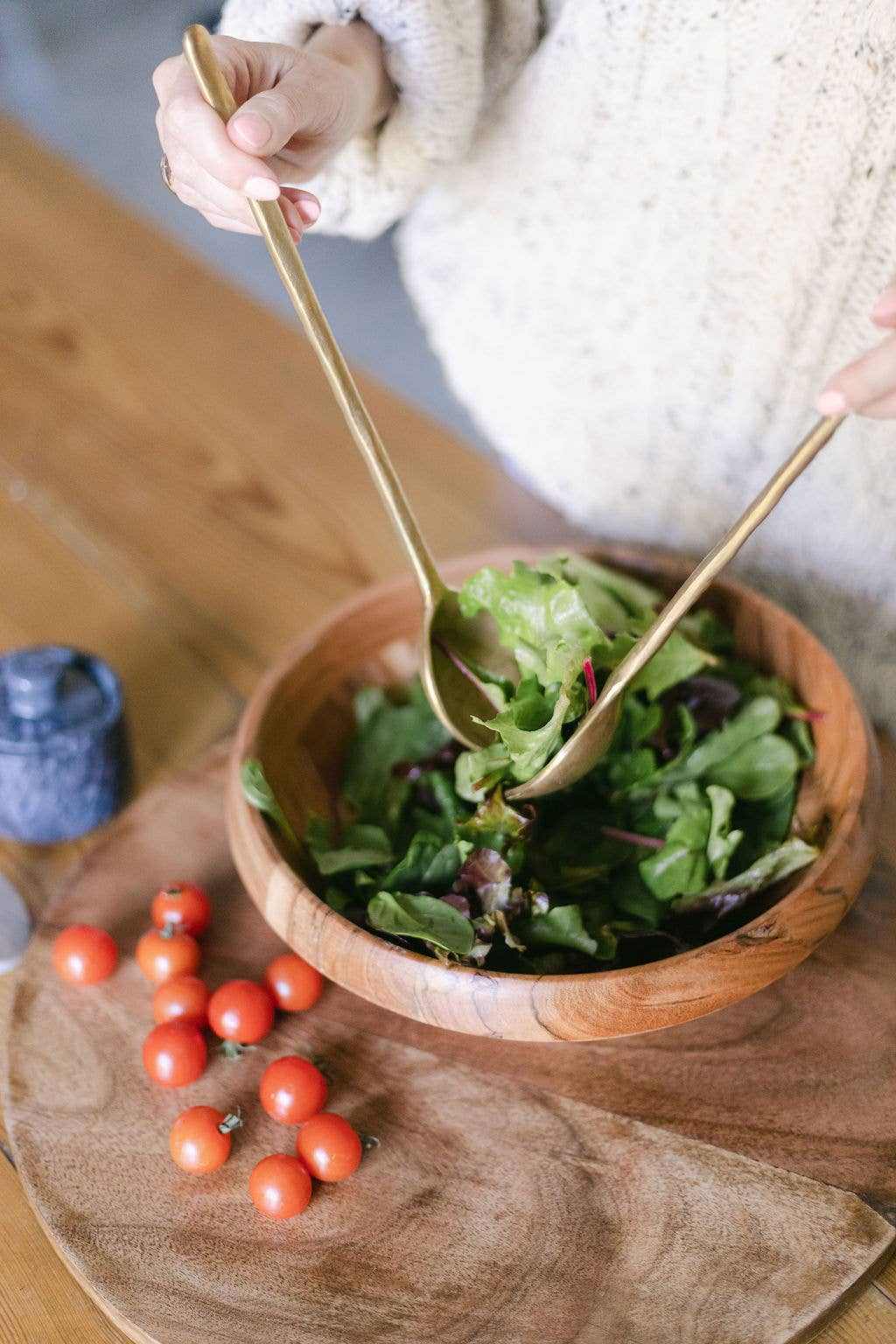 Wooden salad bowl