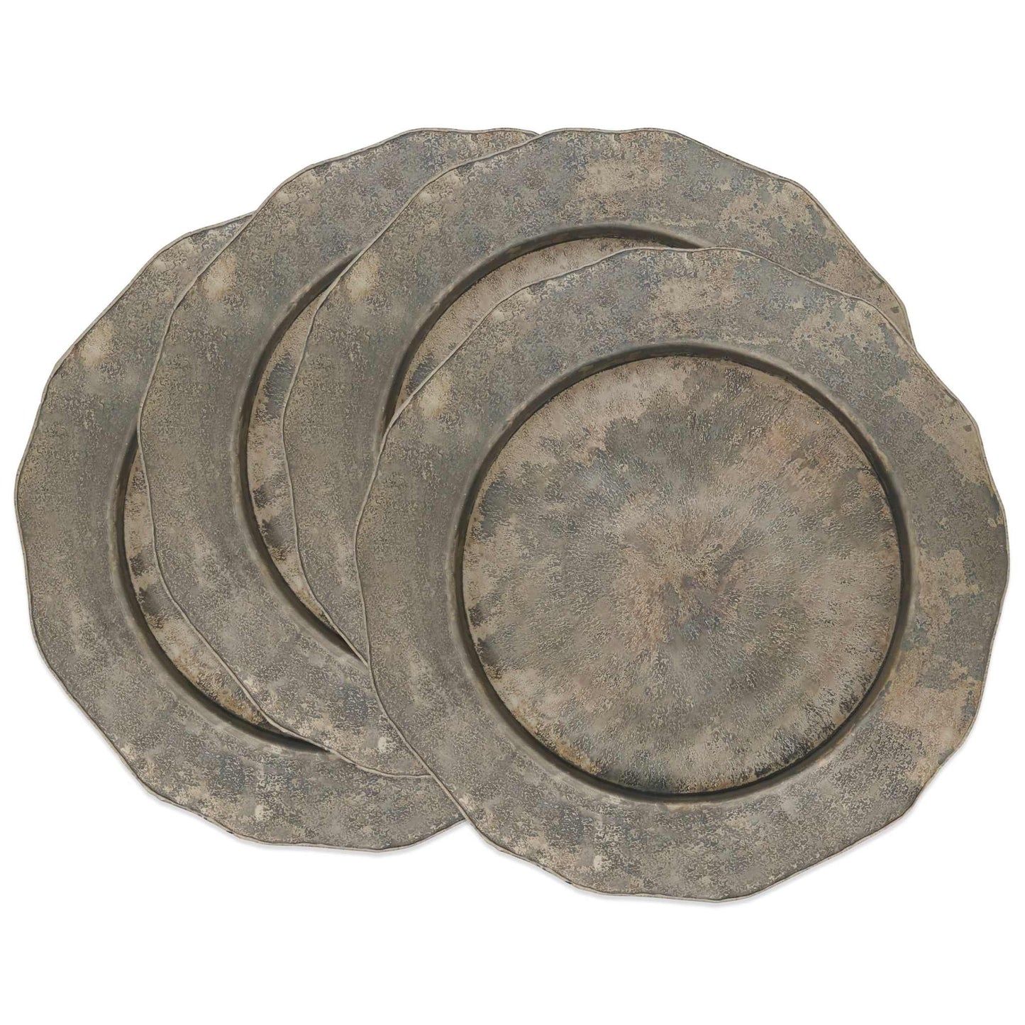 Scallop Edge Hammered Charger: Silver / 13'