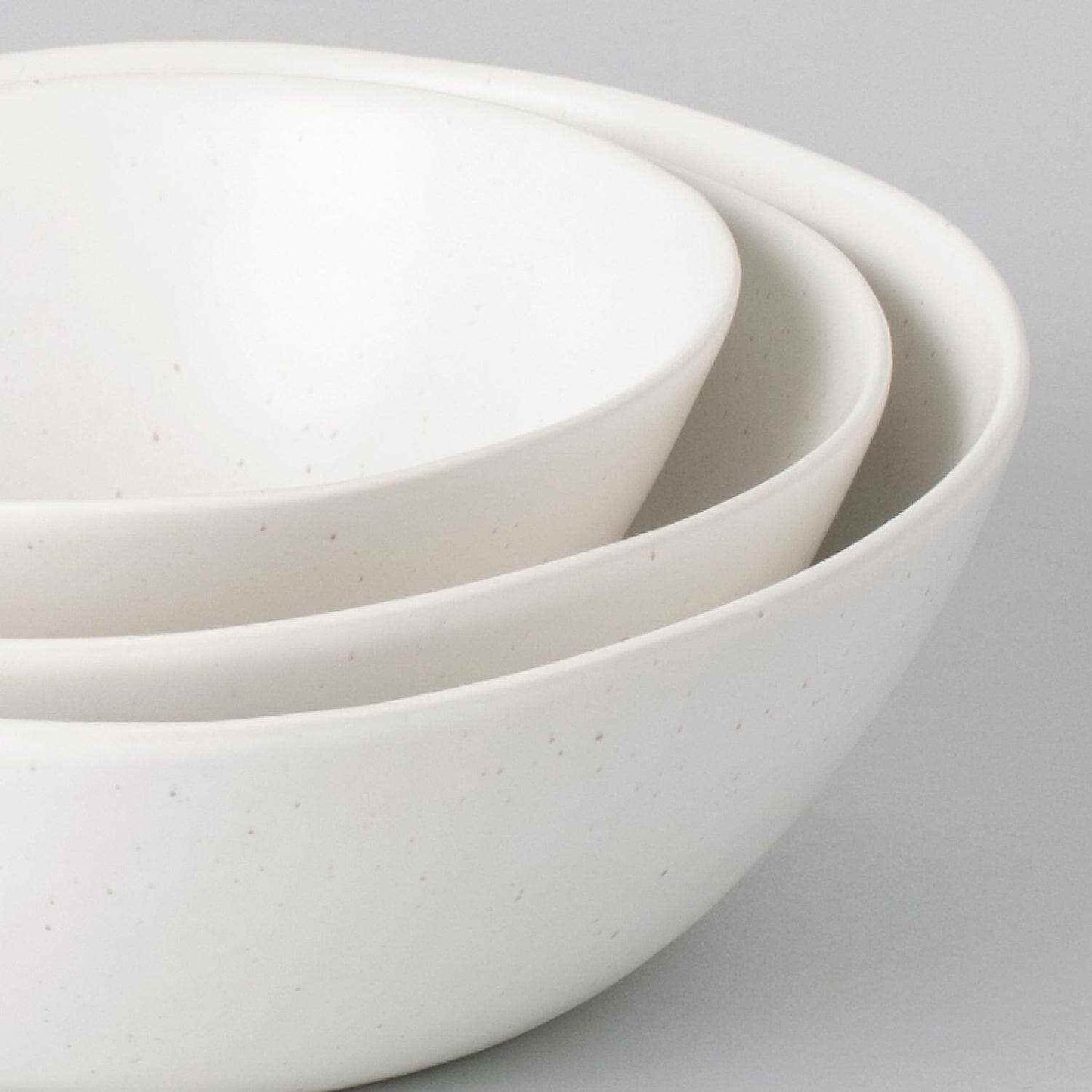 The Nested Serving Bowls: Speckled White