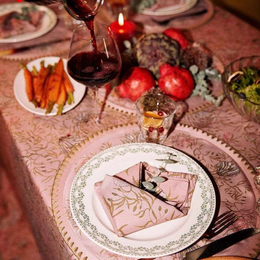 Seashell Botanical Cotton Napkins – Sold individually
