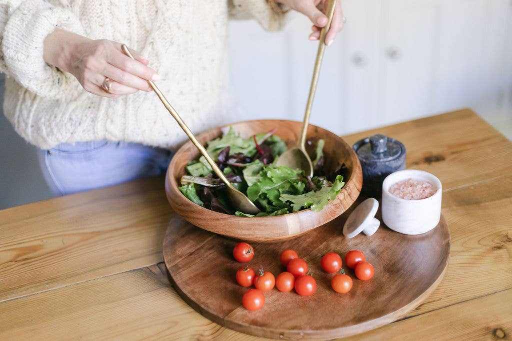 Wooden salad bowl