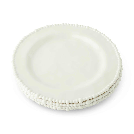 Melamine 4pk 10.5'' Beaded Edge Dinner Plate - White