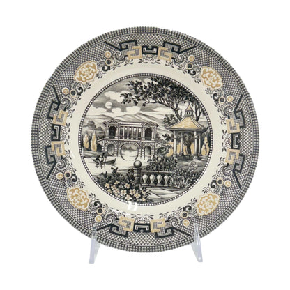 Royal Stafford Willow Black & Gold Salad Plates – Set of 4, Made in England