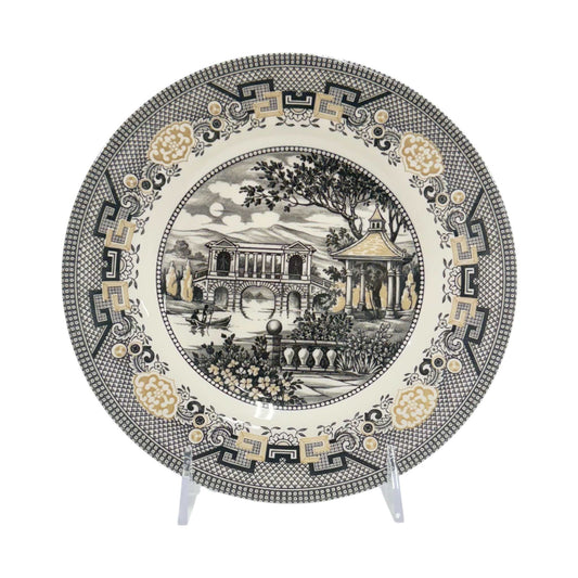 Royal Stafford Willow Black & Gold Salad Plates – Set of 4, Made in England