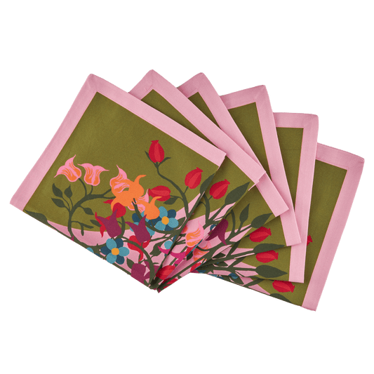 Garden Bloom Cotton Napkins – Set of 6