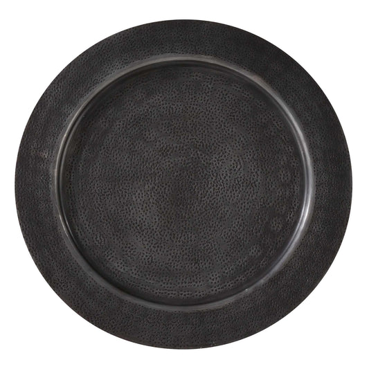 Graphite Hammered Charger Plate
