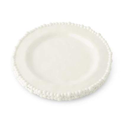 4pk 8.5'' Melamine Beaded Edge Salad Plates - White