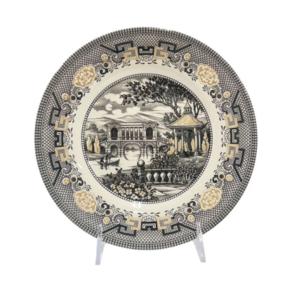 Royal Stafford Willow Black & Gold Salad Plates – Set of 4, Made in England