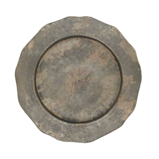 Scallop Edge Hammered Charger: Silver / 13'