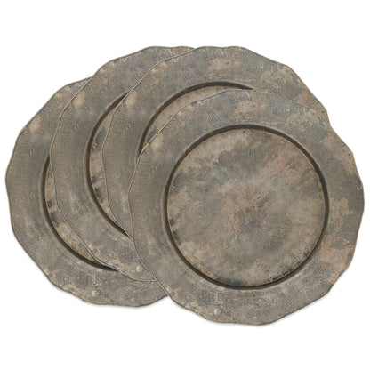 Scallop Edge Hammered Charger: Silver / 13'