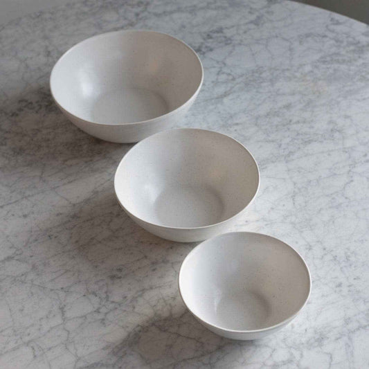 The Nested Serving Bowls: Speckled White
