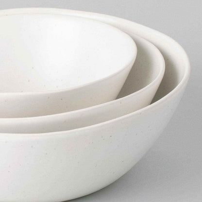 The Nested Serving Bowls: Speckled White